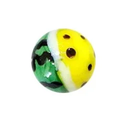 Bille melon vert/jaune pois noirs 16mm