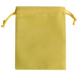 Sac à billes en velours jaune 12x15cm