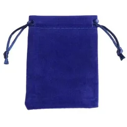 Sac à billes en velours bleu foncé 12x15cm