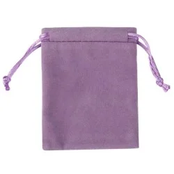 Sac à billes en velours mauve 12x15cm