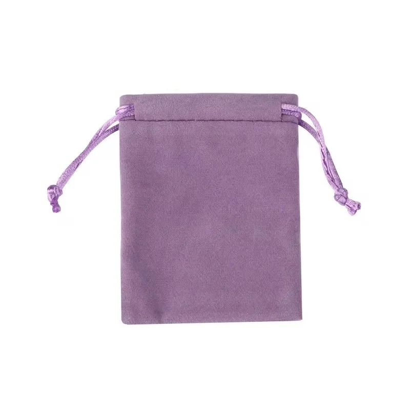 Sac à billes en velours mauve 12x15cm