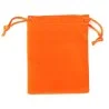 Sac à billes en velours orange 12x15cm