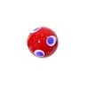 Bille rouge pois bleu profond 16mm